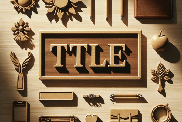 A flat lay of symbolic objects representing “[title]”, arranged neatly on a wooden or neutral su