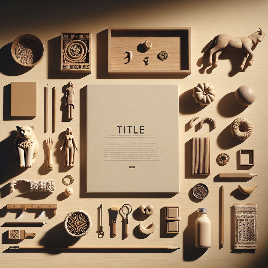 A flat lay arrangement of symbolic objects that collectively represent the theme [title]. The objects are neatly placed on a wooden surface or a surface with a neutral tone. The scene is lit with warm, natural lighting creating soft shadows for an augmented depth perception. The aesthetic aims to mimic the style of an editorial lifestyle photography. There isn't any text present within the image. No human figures are included in this composition. The image carries a realistic style to provide a visually soothing experience.