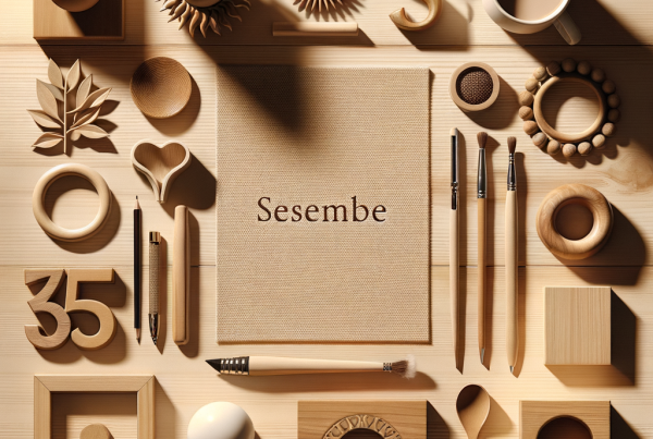 A flat lay of symbolic objects representing “[title]”, arranged neatly on a wooden or neutral su