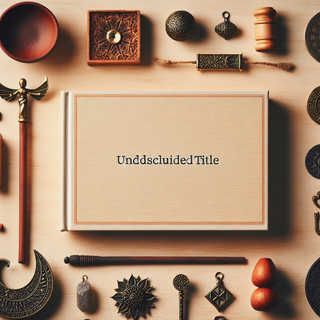 Create a flat lay image of symbolic objects that represent an undisclosed book title. The objects should be carefully distributed on a wooden or other neutral surface. Design the image with warm natural lighting and soft shadows. Please maintain a realistic style and emulate an editorial lifestyle photography look, however, ensure no text is included in the image.