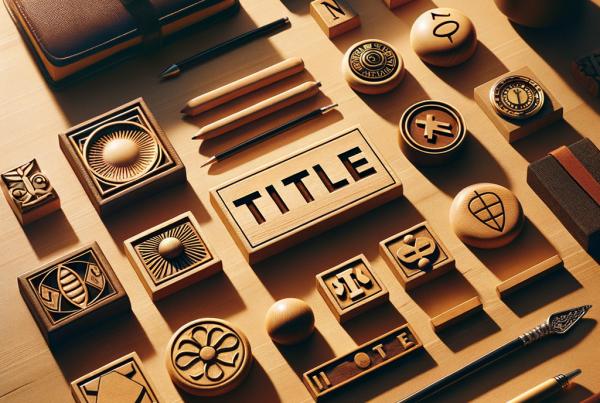 A flat lay of symbolic objects representing “[title]”, arranged neatly on a wooden or neutral su