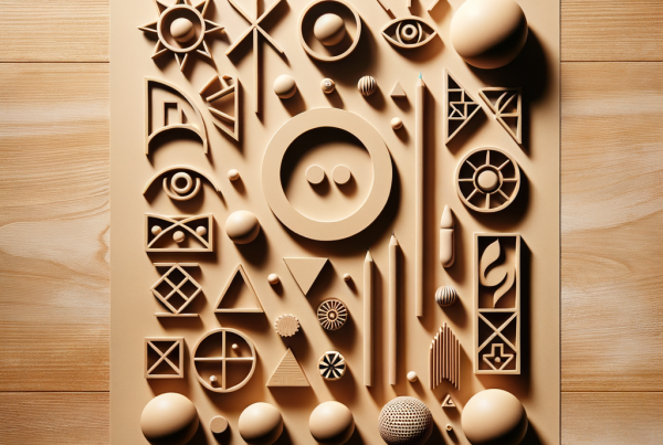 A flat lay of symbolic objects representing “[title]”, arranged neatly on a wooden or neutral su