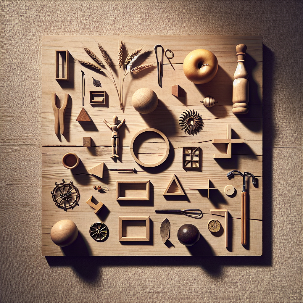 A flat lay composition of symbolic objects connoting a certain theme, carefully arranged on a neutral-toned wooden surface. The lighting should be warm and natural, casting gentle, soft shadows on the surface. This tableau should be free of any human presence, favouring an unambiguous focus on the objects. The overall style should convey realism, mimicking the look of editorial lifestyle photography. The image should exclude any form of text.