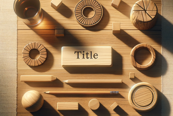 A flat lay of symbolic objects representing “[title]”, arranged neatly on a wooden or neutral su