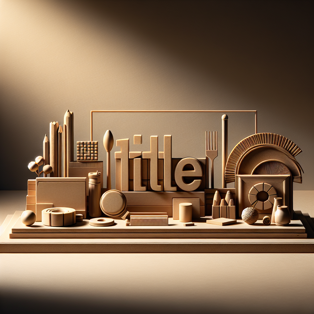 Artistic representation of various objects symbolizing a 'title', arranged meticulously on a neutral wooden surface. The setting is lit with warm, natural lighting, casting gentle shadows around the objects. The image is devoid of people, depicted in a realistic style, exuding an editorial lifestyle photography ambience. Please note, there should be no text included in the image.
