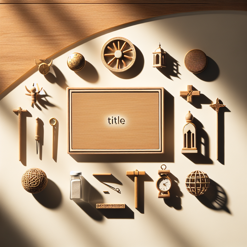 A flat lay composition of symbolic items that encapsulate the concept of '[title]'. The objects are positioned carefully on a wooden or neutral base, lit by natural and warm lighting casting soft shadows. The image is designed in a realistic style, reminiscent of editorial lifestyle photography. Please do not include any text in the image.