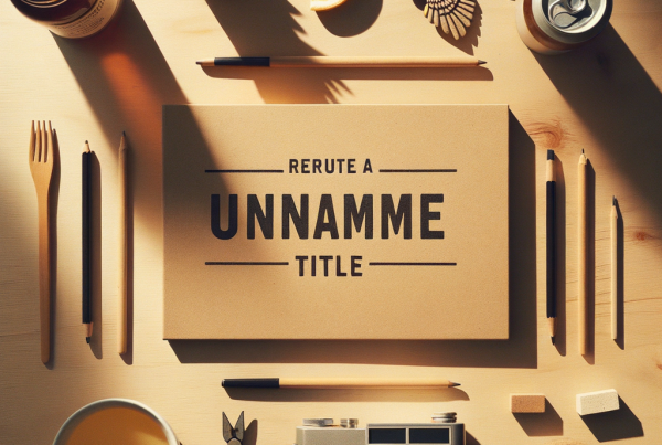 A flat lay of symbolic objects representing “[title]”, arranged neatly on a wooden or neutral su