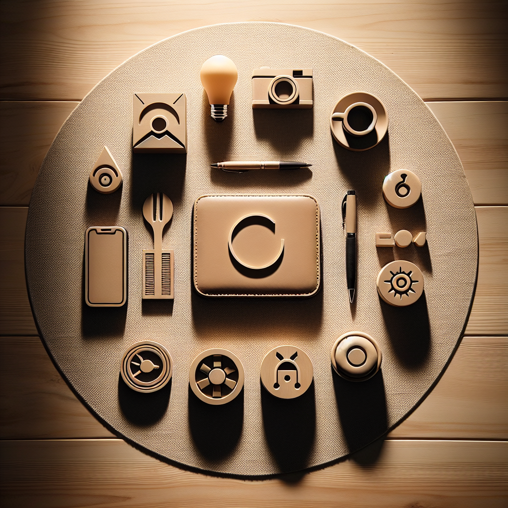 A neat flat lay of symbolic objects, representative of a specific theme, placed meticulously on a surface with a wooden or neutral tone. The scene is lit with warm, natural light leading to soft shadows. The image style should be realistic, reminiscent of editorial lifestyle photography. There are no people in the frame and no text included in the image.