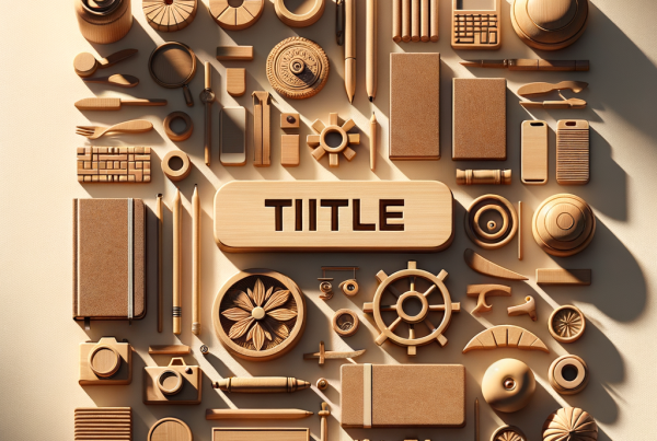 A flat lay of symbolic objects representing “[title]”, arranged neatly on a wooden or neutral su