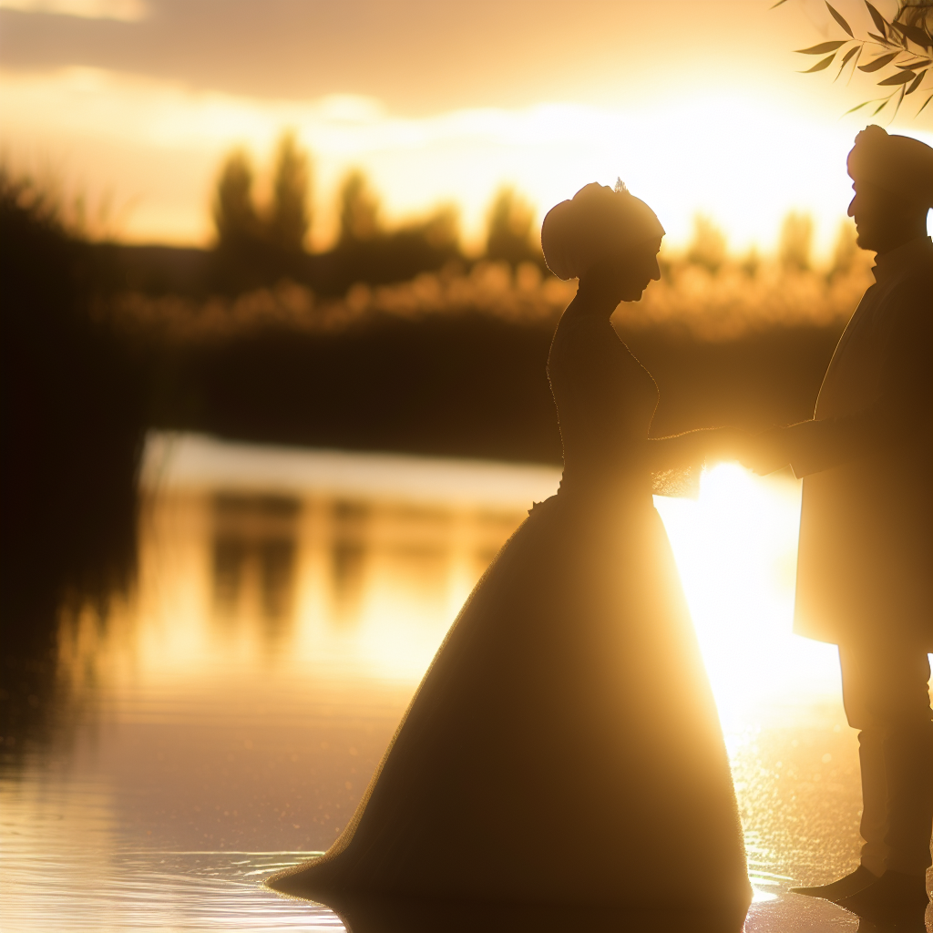 Amor en una mini boda junto a un lago