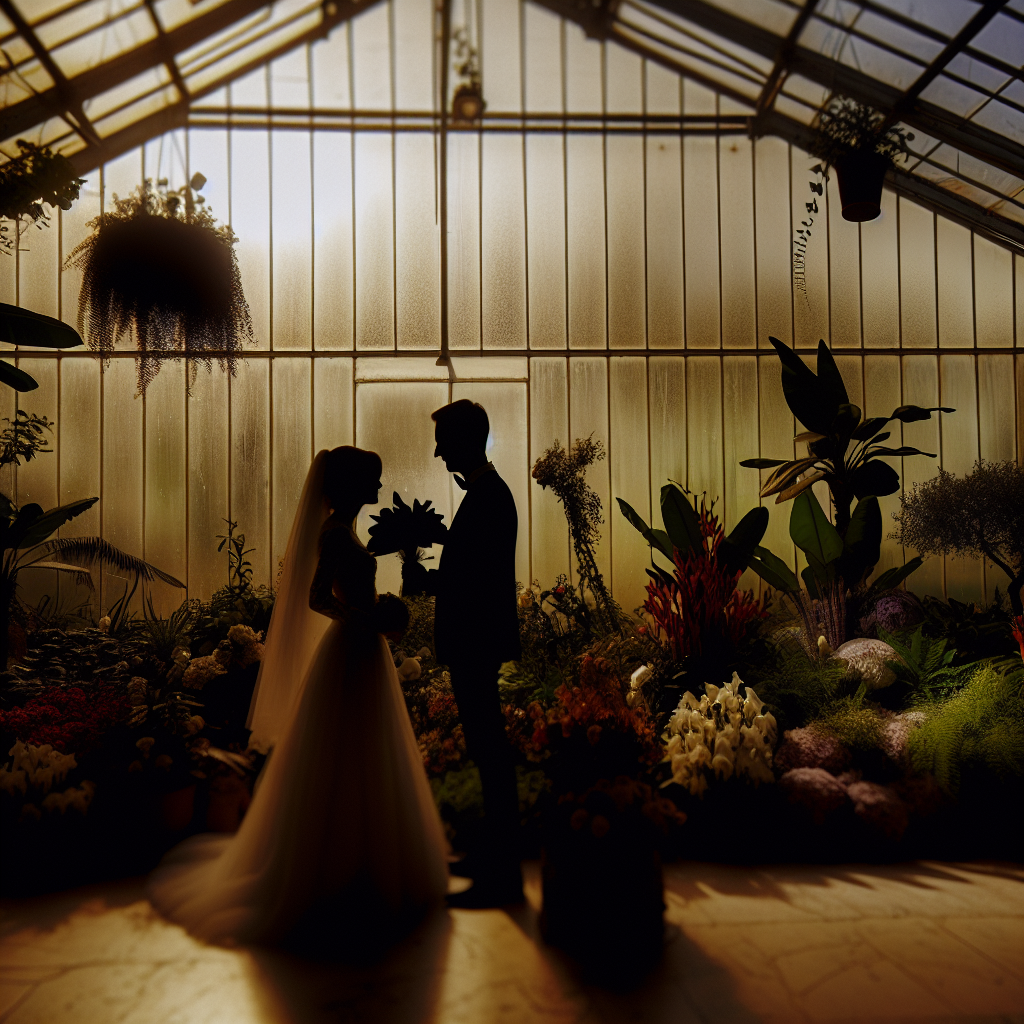 Mini boda en un invernadero romántico