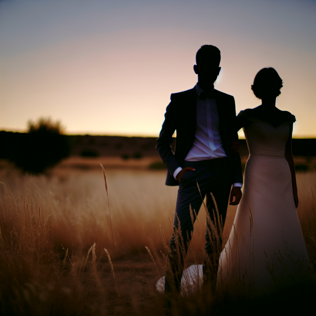 Tu mini boda en un prado al atardecer