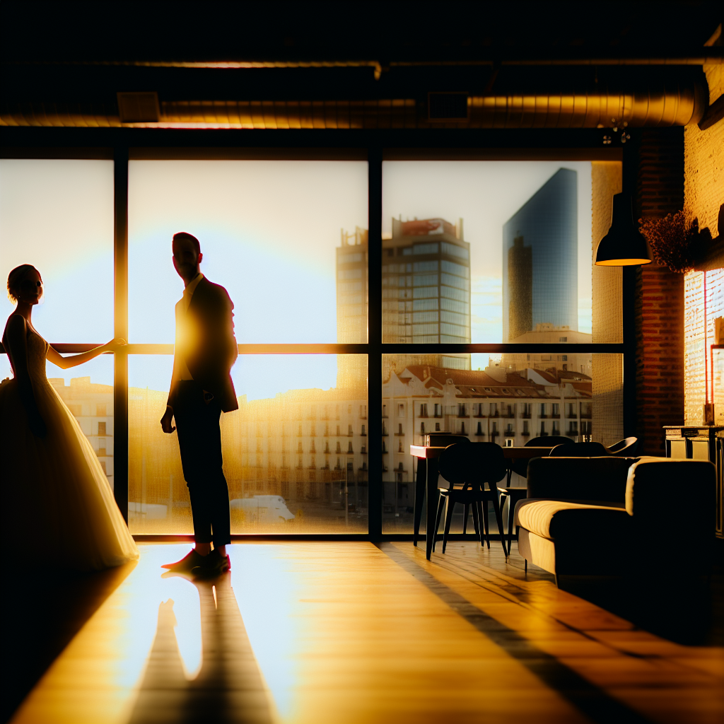 Mini boda en un loft con vistas