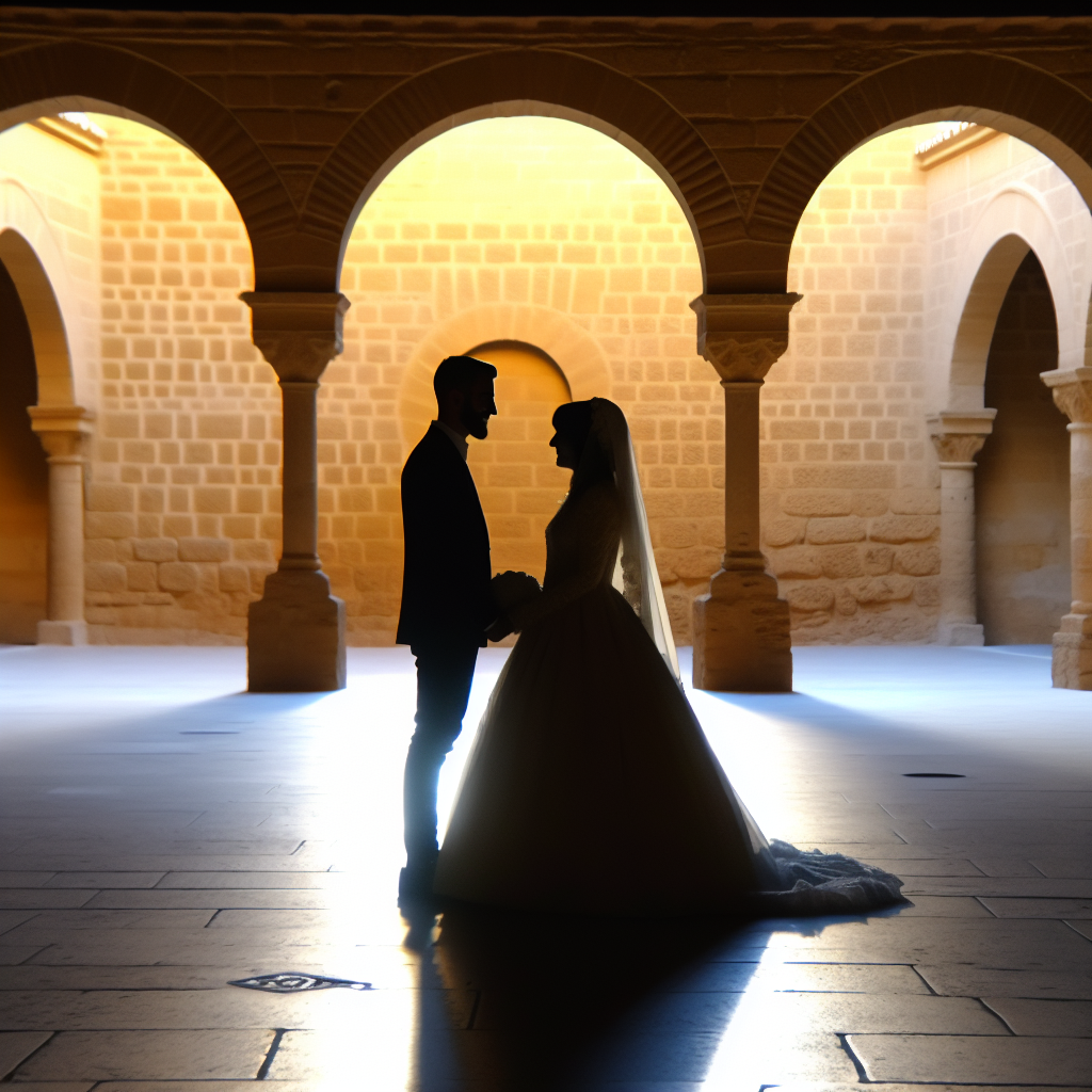 Mini boda en un atrio con encanto