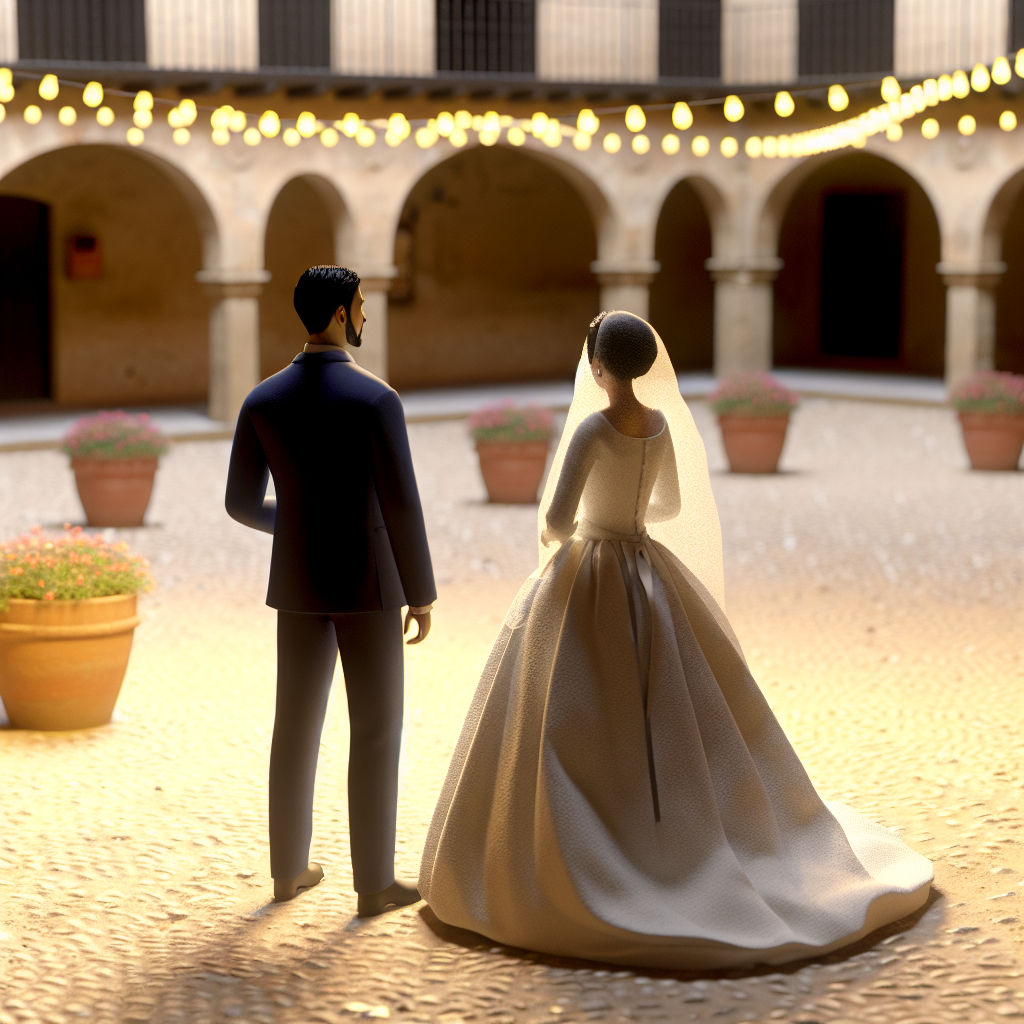 Mini boda en un patio con encanto