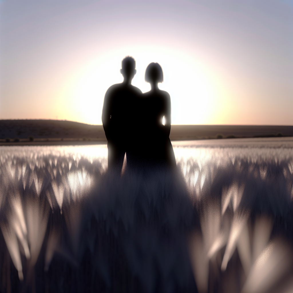 Amor en un campo de espigas plateadas