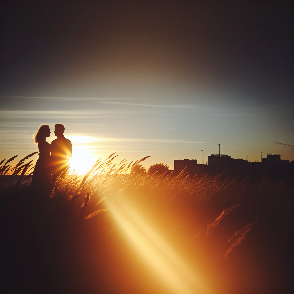 Amor en un campo de hierba alta