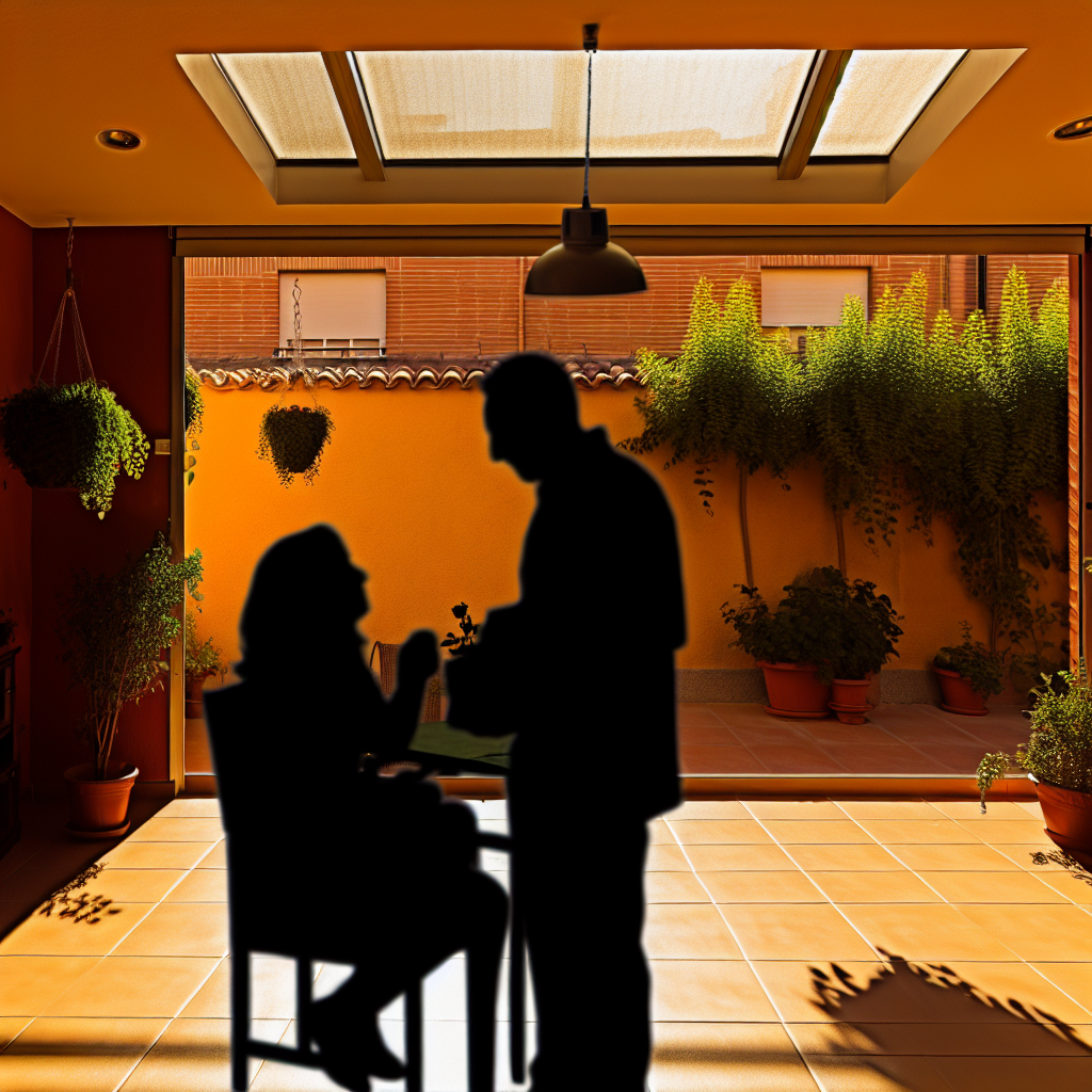 Mini boda en una casa con patio interior