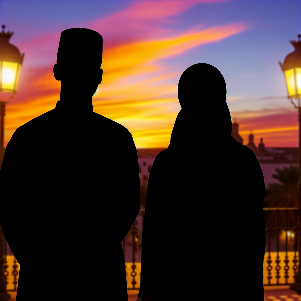 Amor en una terraza con vistas al atardecer