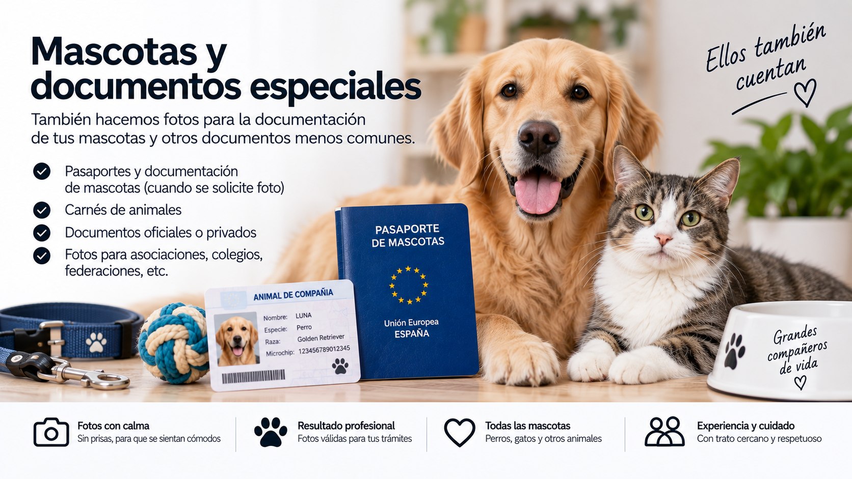 Fotos para mascotas y documentos especiales