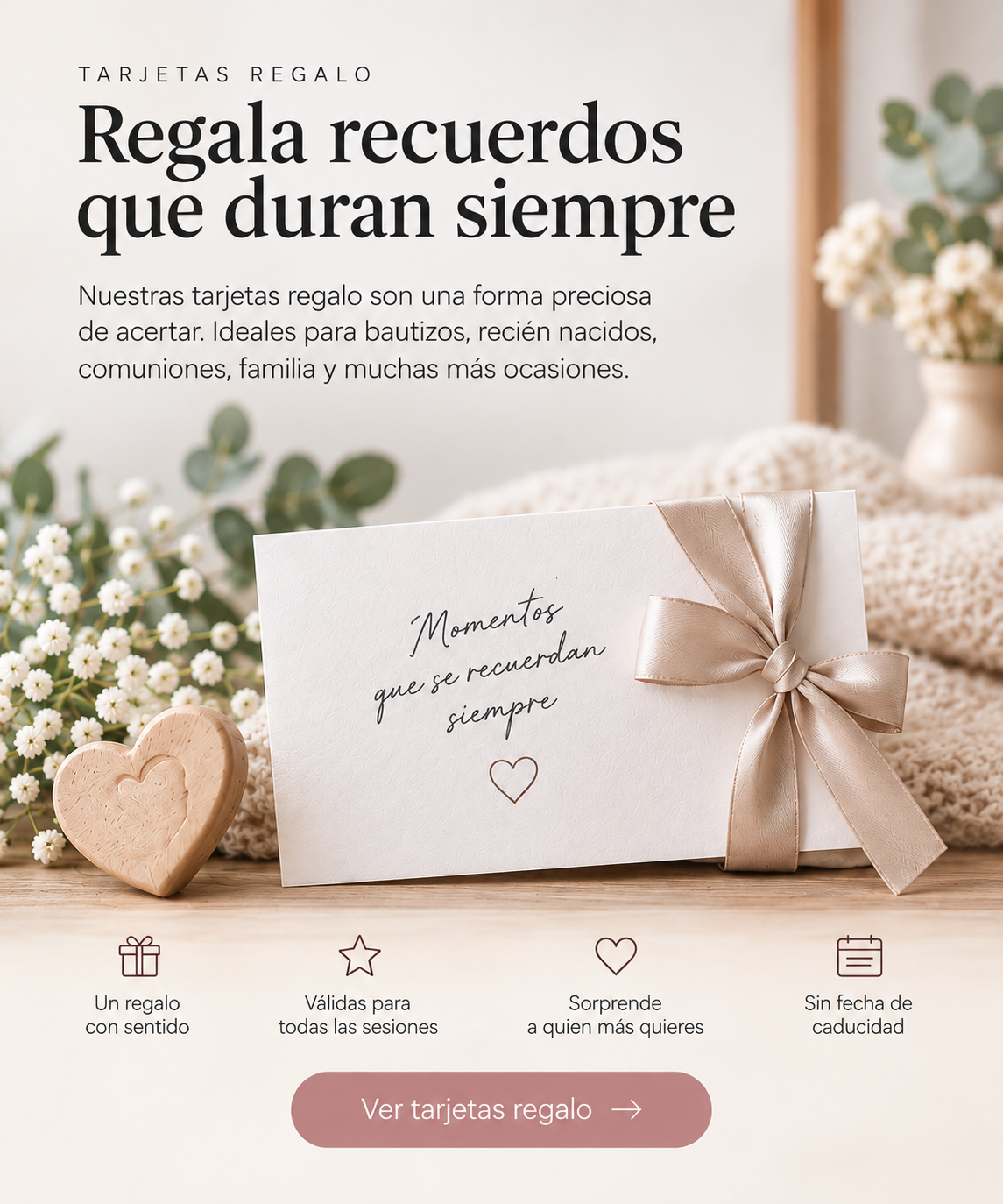 Tarjetas regalo para sesiones de fotografía Kidsfoto